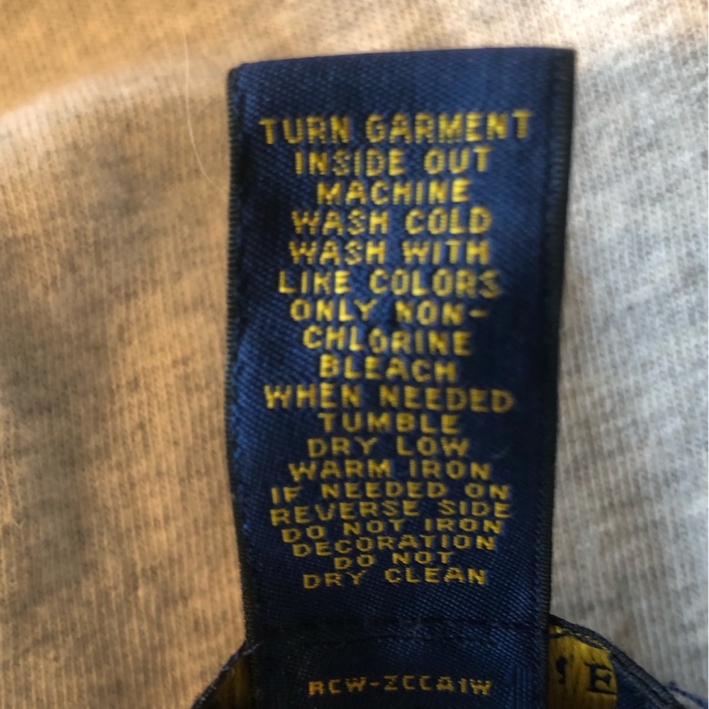 RALPH LAUREN sXL(10-20) boy’s vintage look football tee Distressed gray/wine - Picture 6 of 6